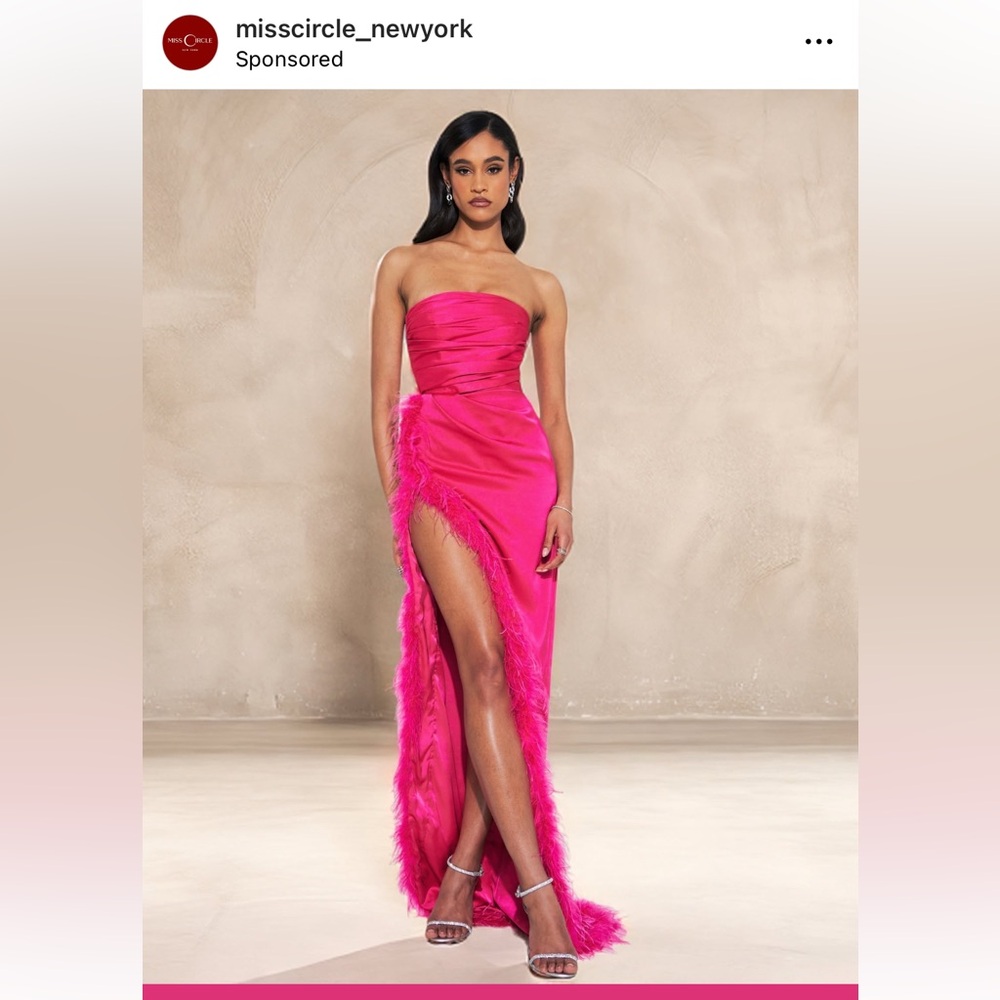 Miss Circle NY Pink Strapless maxi  Dress sz 2